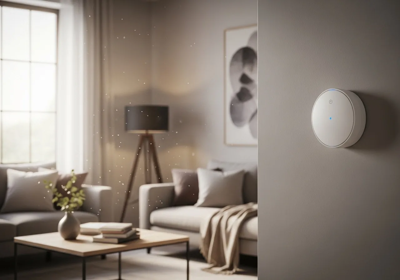 Wireless access point on a living room wall