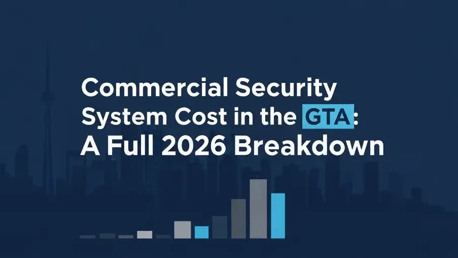 Banner reading Commercial security system cost in the GTA, a full 2026 breakdown